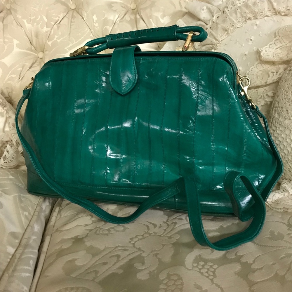Vintage Green Genuine Eel handbag